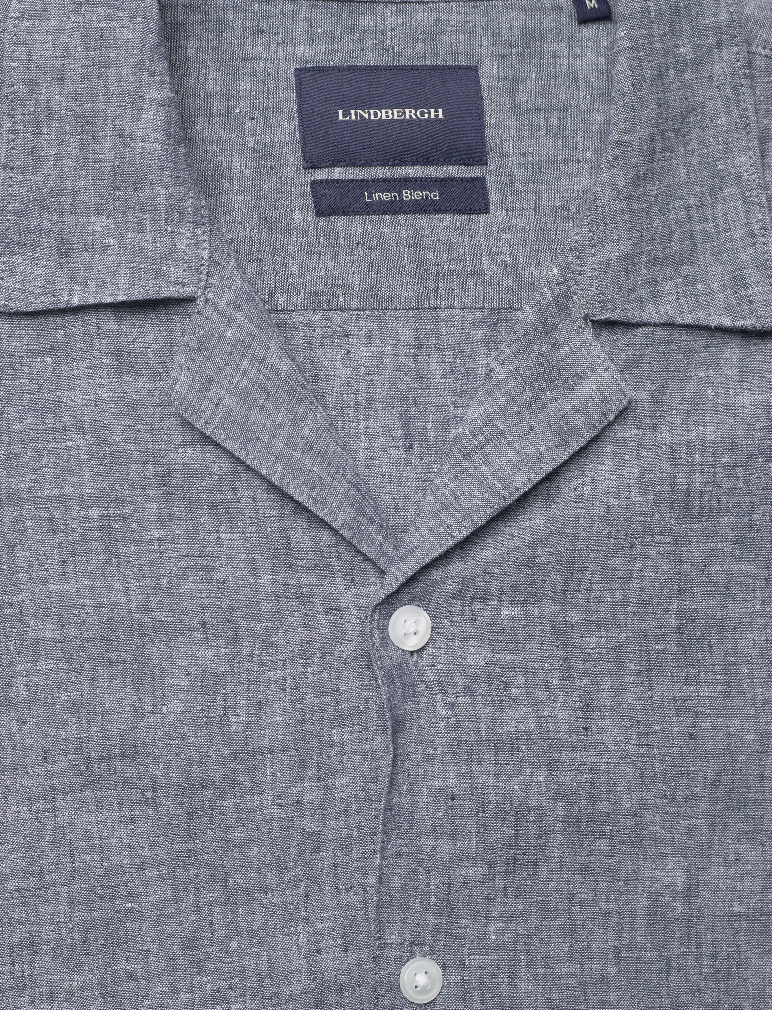 Lindbergh - Casual linen blend resort S/SCasual linen blend resort S/S - chemises à manches courtes - dk blue - 2