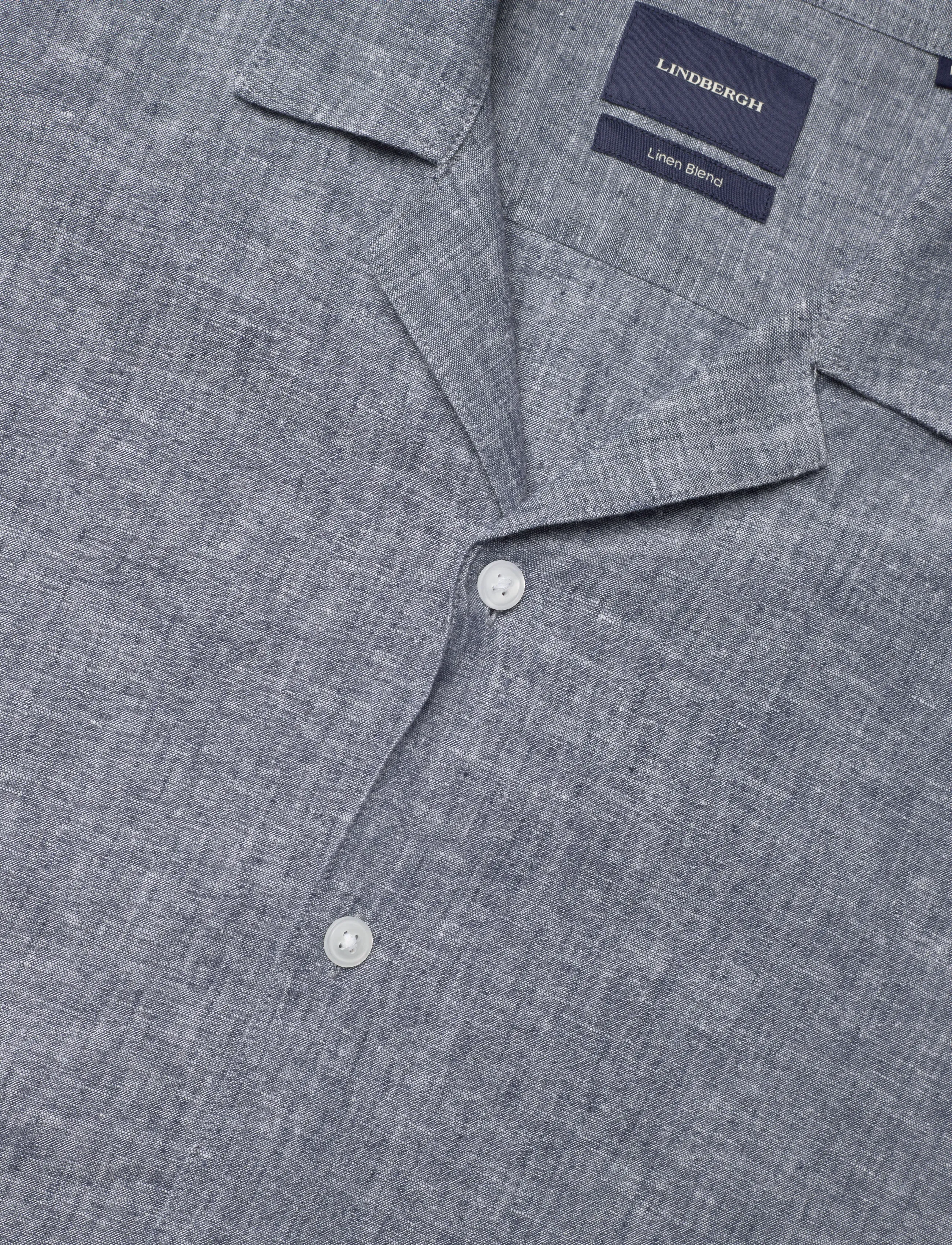Lindbergh - Casual linen blend resort S/SCasual linen blend resort S/S - chemises à manches courtes - dk blue - 3