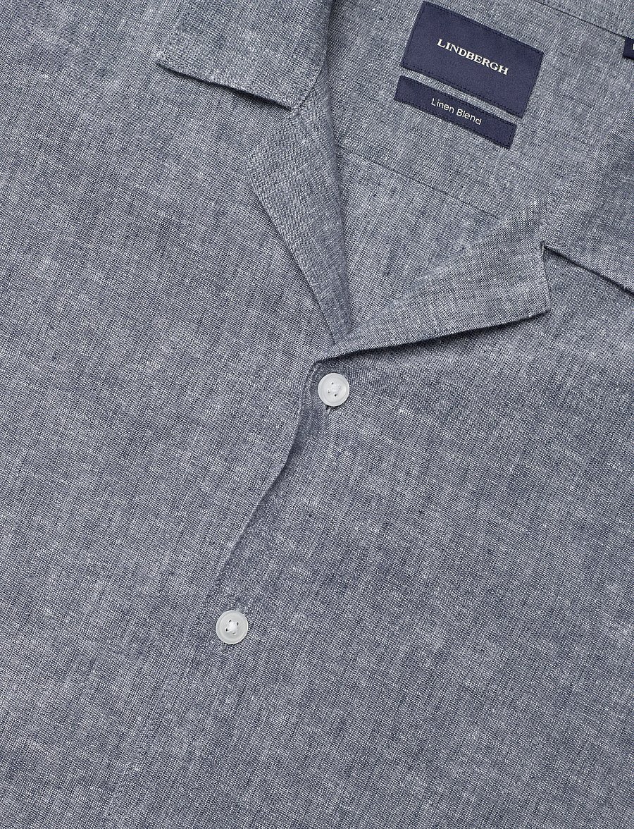 Lindbergh - Casual linen blend resort S/SCasual linen blend resort S/S - chemises à manches courtes - dk blue - 3
