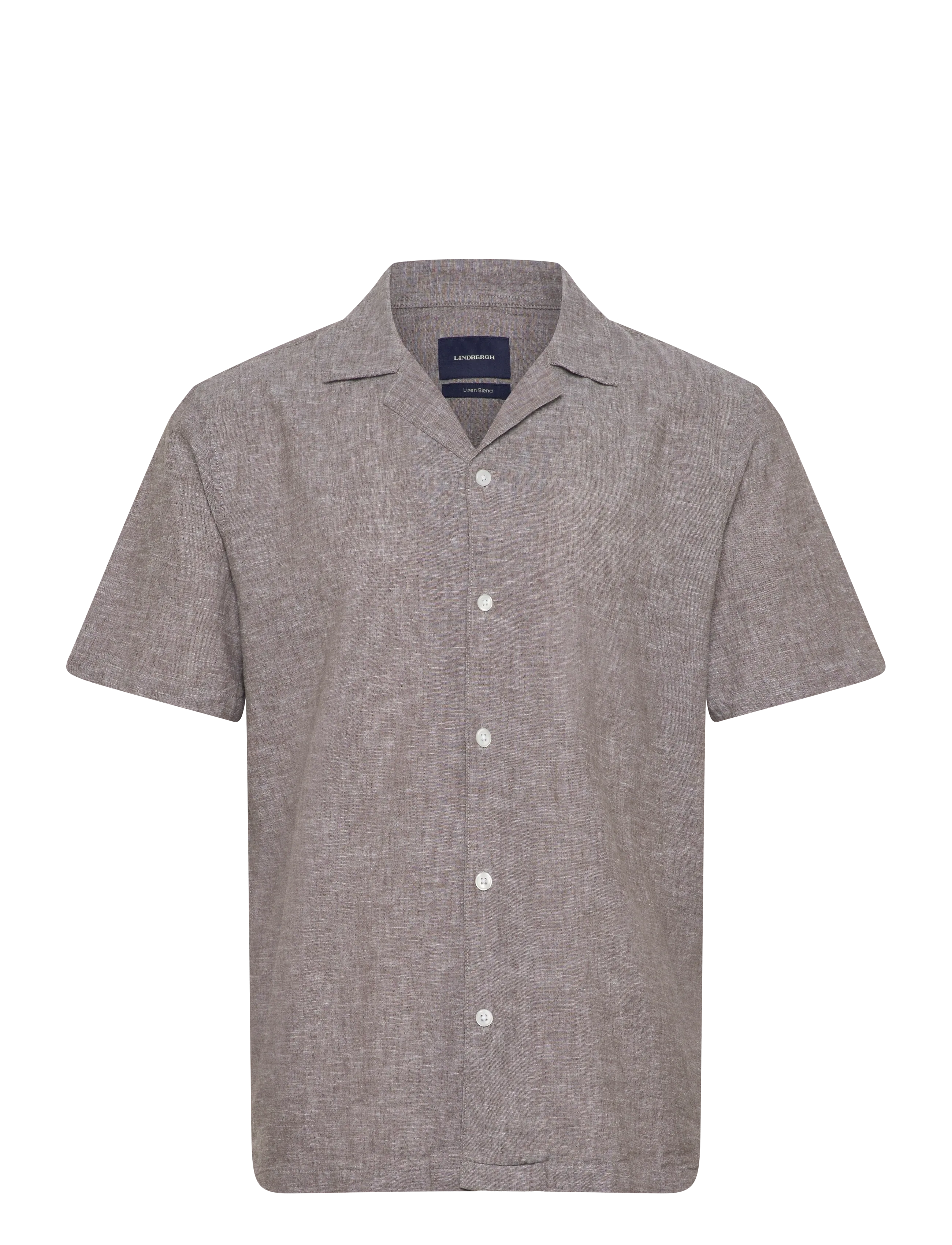 Lindbergh Casual linen blend resort S/SCasual linen blend resort S/S - Skjorter - DK STONE / grey