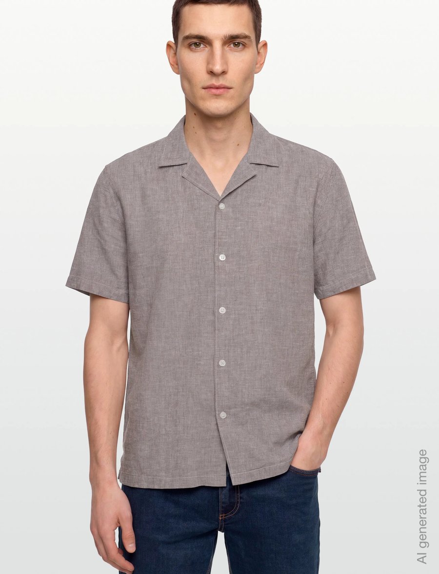 Lindbergh - Casual linen blend resort S/SCasual linen blend resort S/S - short-sleeved shirts - dk stone - 3