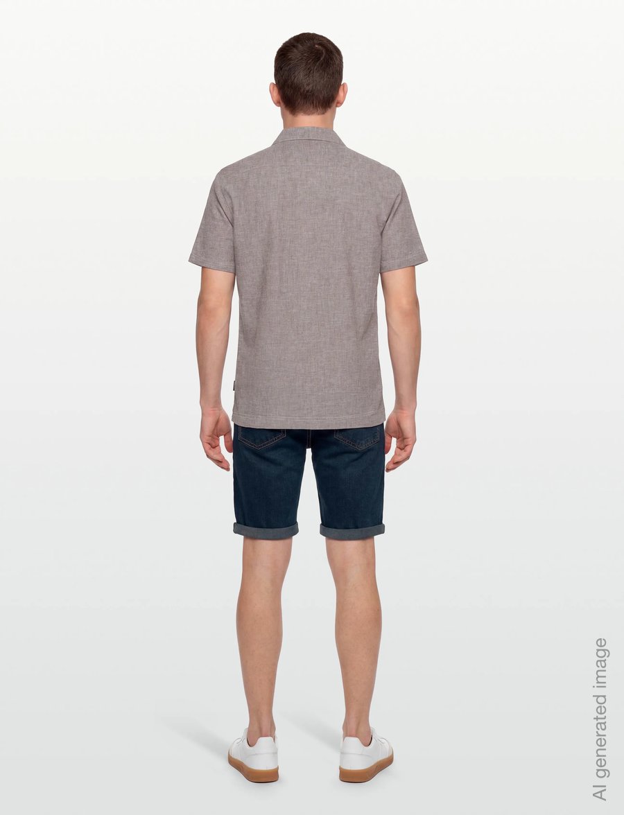 Lindbergh - Casual linen blend resort S/SCasual linen blend resort S/S - short-sleeved shirts - dk stone - 4