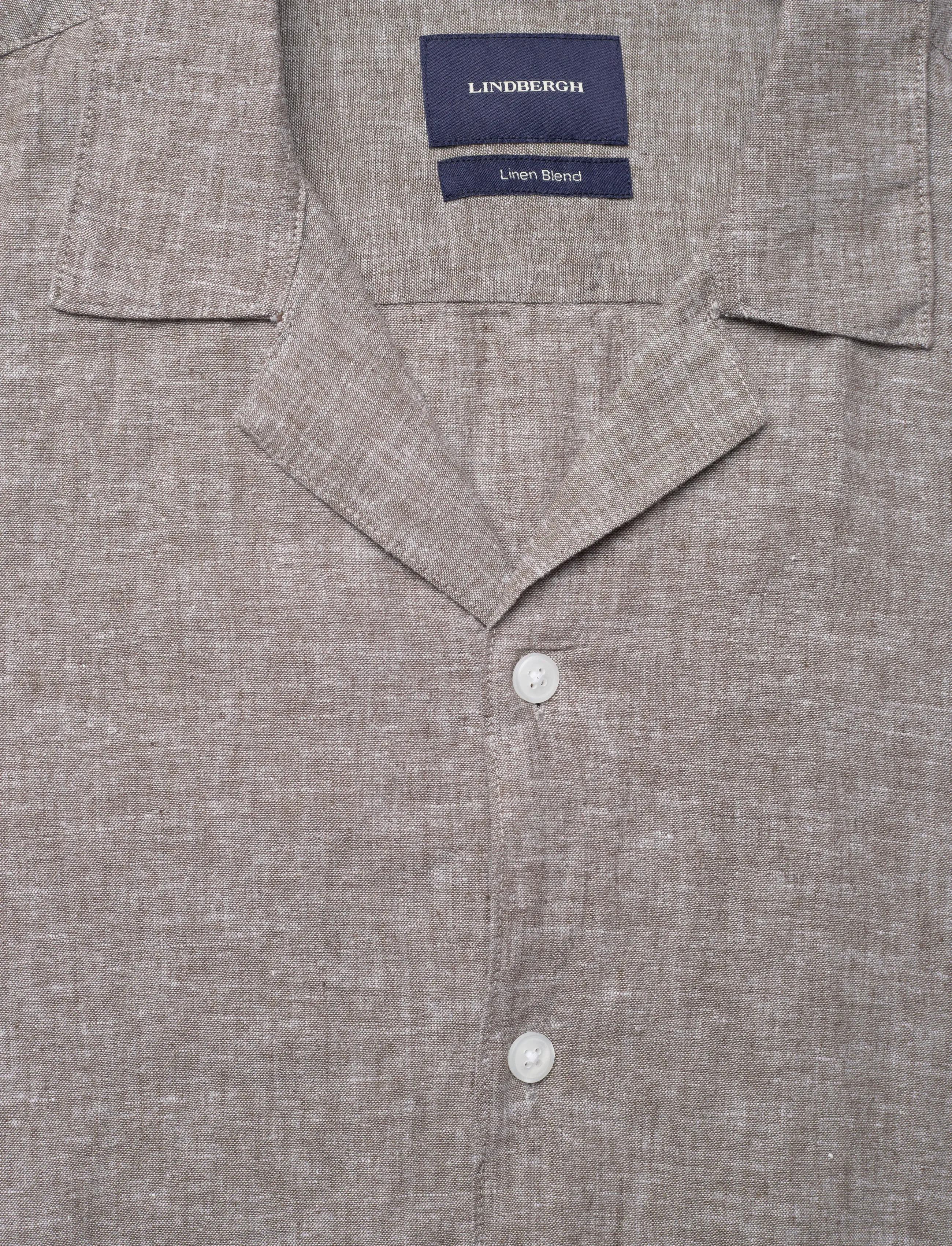 Lindbergh - Casual linen blend resort S/SCasual linen blend resort S/S - kortærmede skjorter - dk stone - 2