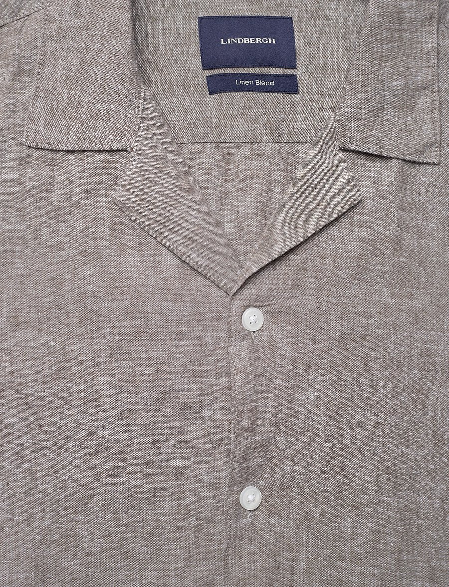 Lindbergh - Casual linen blend resort S/SCasual linen blend resort S/S - short-sleeved shirts - dk stone - 5