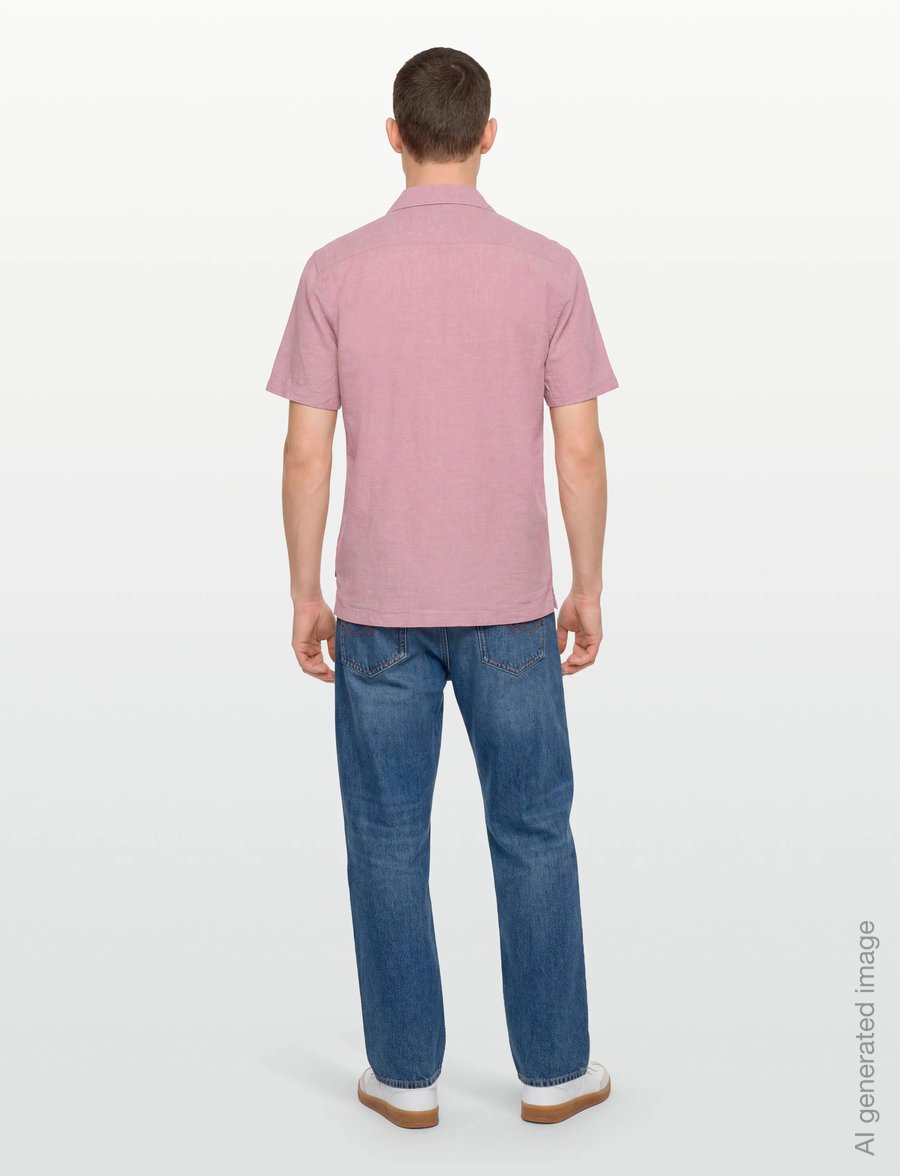 Lindbergh - Casual linen blend resort S/SCasual linen blend resort S/S - short-sleeved shirts - dusty rose - 4