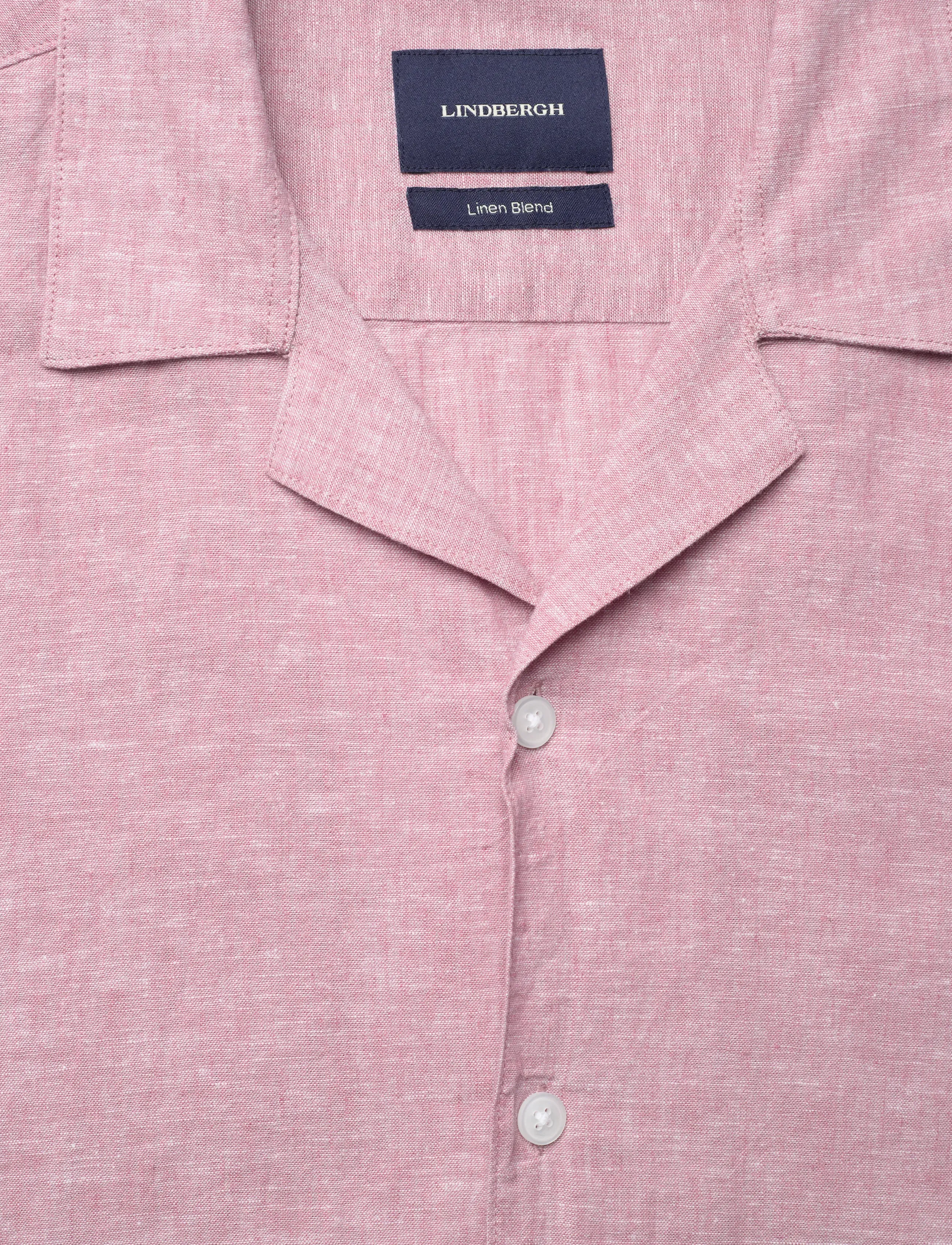 Lindbergh - Casual linen blend resort S/SCasual linen blend resort S/S - kortærmede skjorter - dusty rose - 2