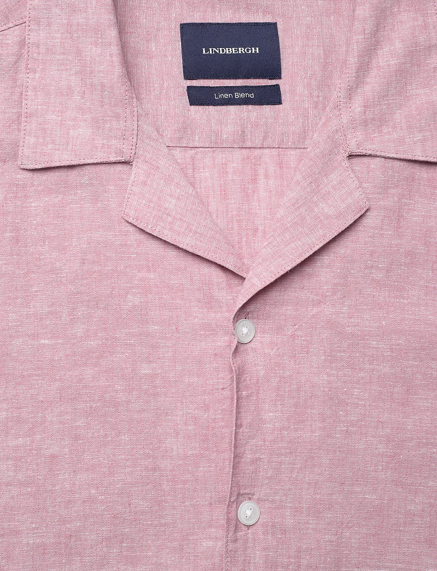 Lindbergh - Casual linen blend resort S/SCasual linen blend resort S/S - short-sleeved shirts - dusty rose - 5