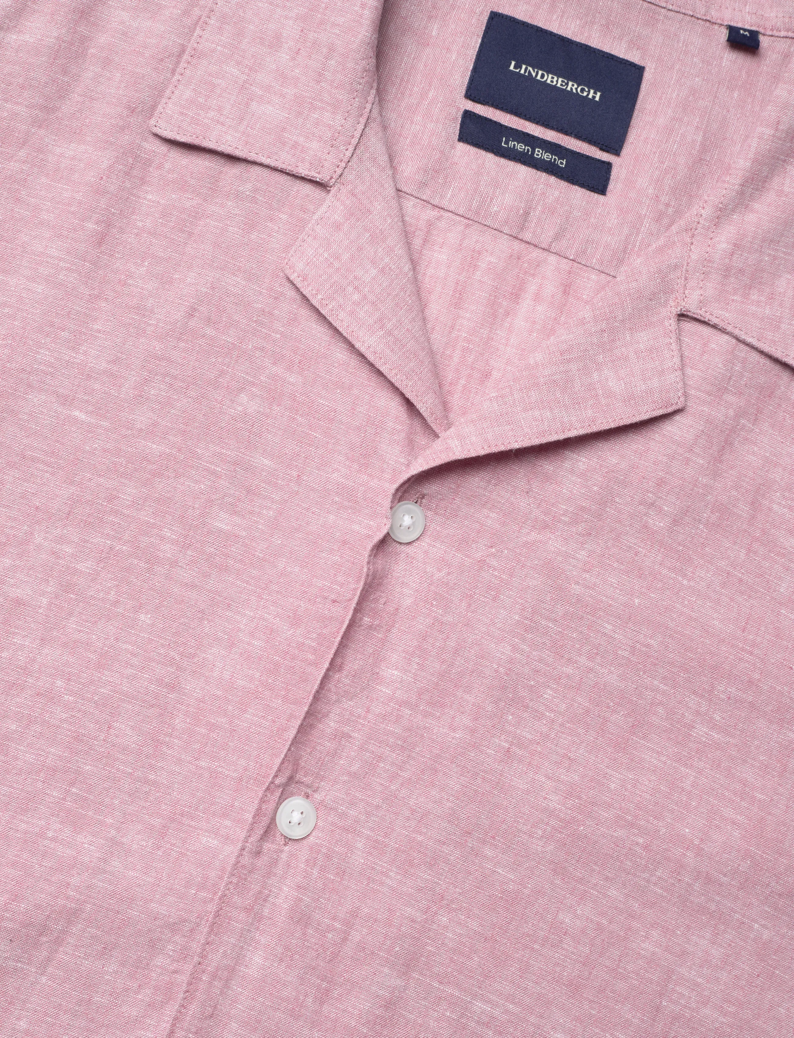 Lindbergh - Casual linen blend resort S/SCasual linen blend resort S/S - kortærmede skjorter - dusty rose - 3