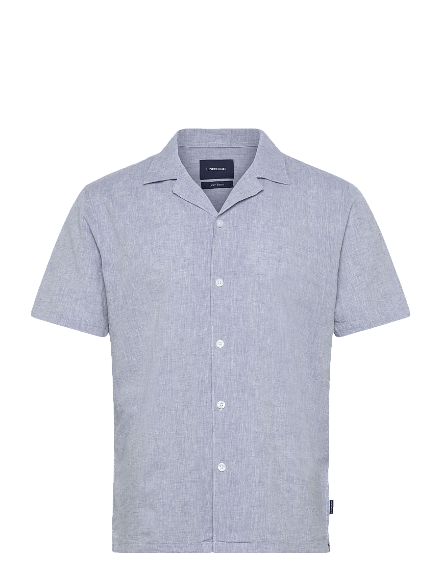 Lindbergh - Casual linen blend resort S/SCasual linen blend resort S/S - short-sleeved shirts - lt blue - 1