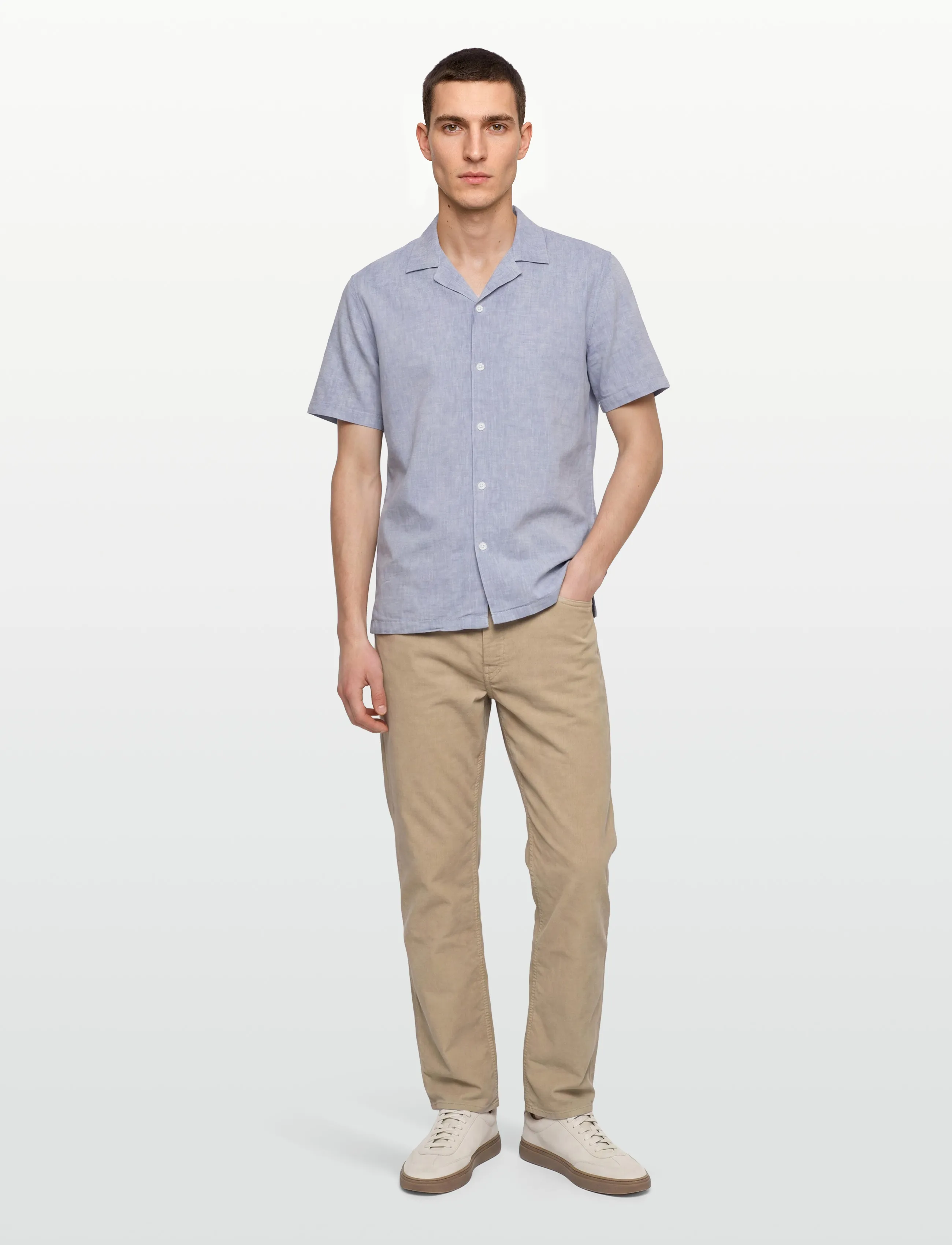 Lindbergh Casual linen blend resort S/SCasual linen blend resort S/S - Lindbergh - LT BLUE / blue