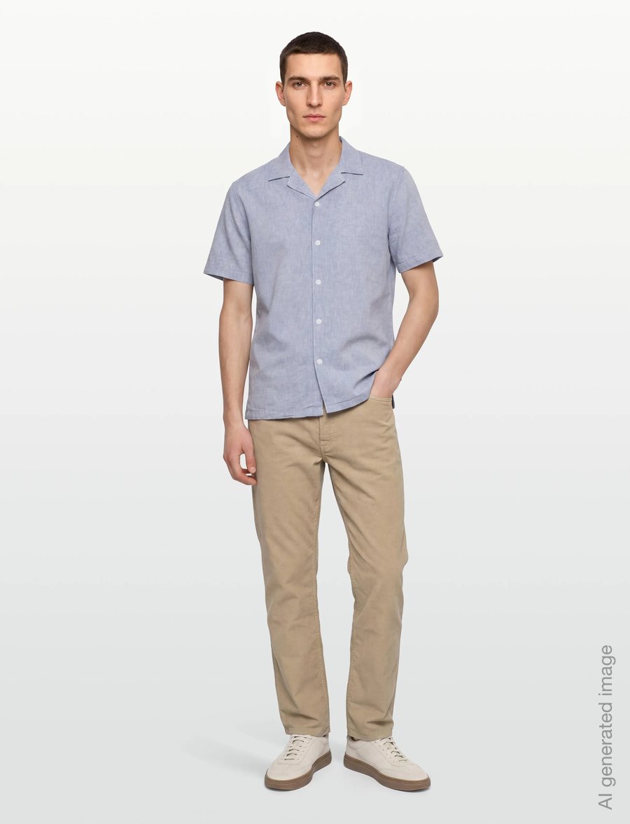Lindbergh - Casual linen blend resort S/SCasual linen blend resort S/S - short-sleeved shirts - lt blue - 0