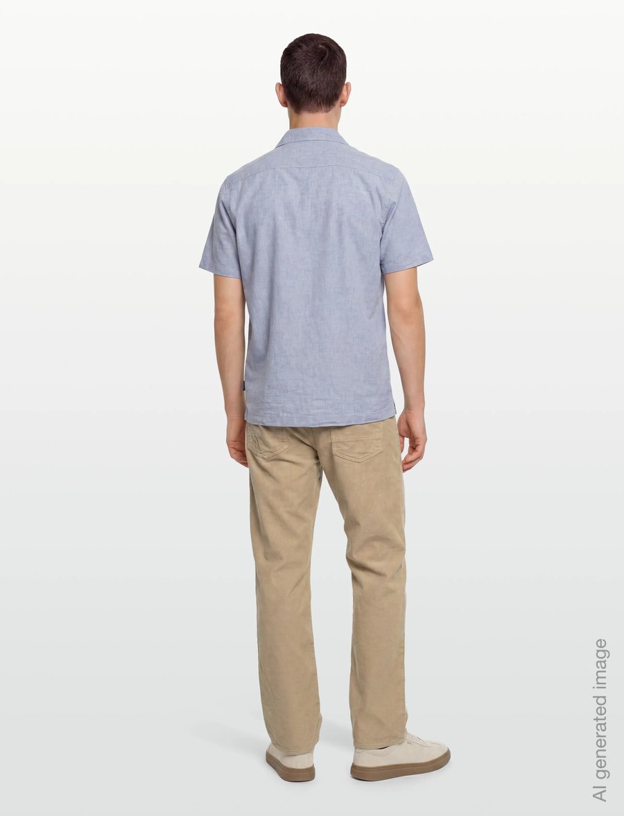 Lindbergh - Casual linen blend resort S/SCasual linen blend resort S/S - short-sleeved shirts - lt blue - 4