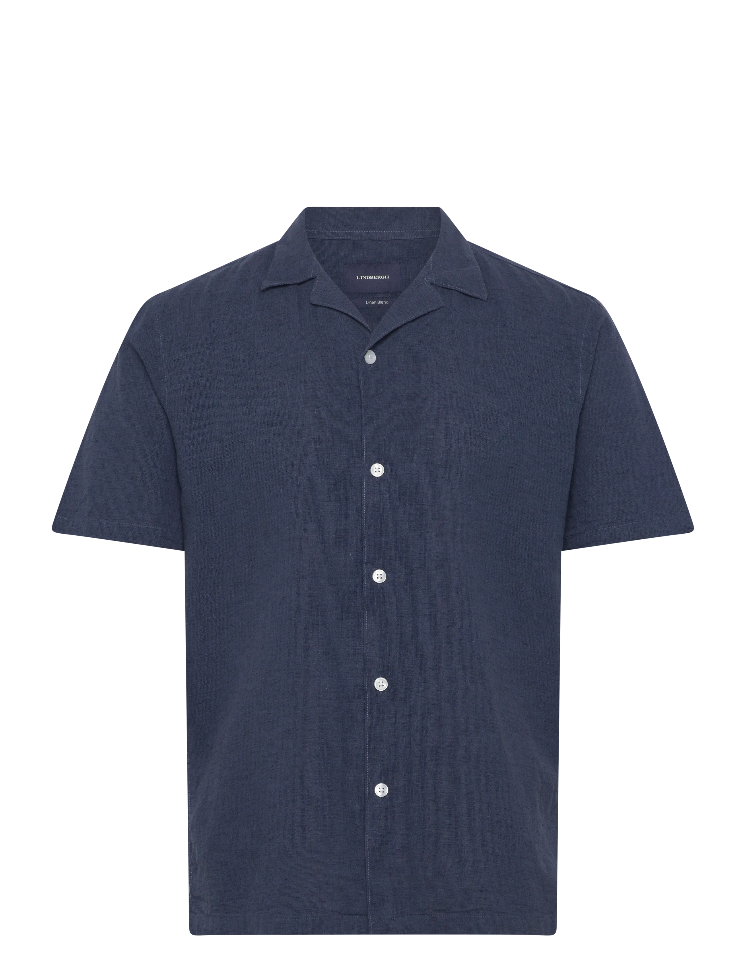 LINDBERGH Casual Linen Blend Resort S/Scasual Linen Blend Resort S/S Navy - XXXL - Herren