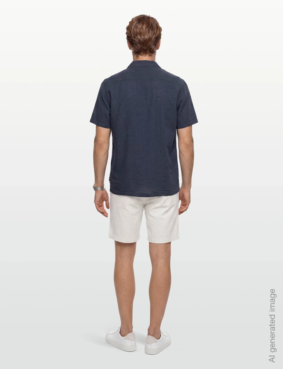 Lindbergh - Casual linen blend resort S/SCasual linen blend resort S/S - kortærmede skjorter - navy - 4