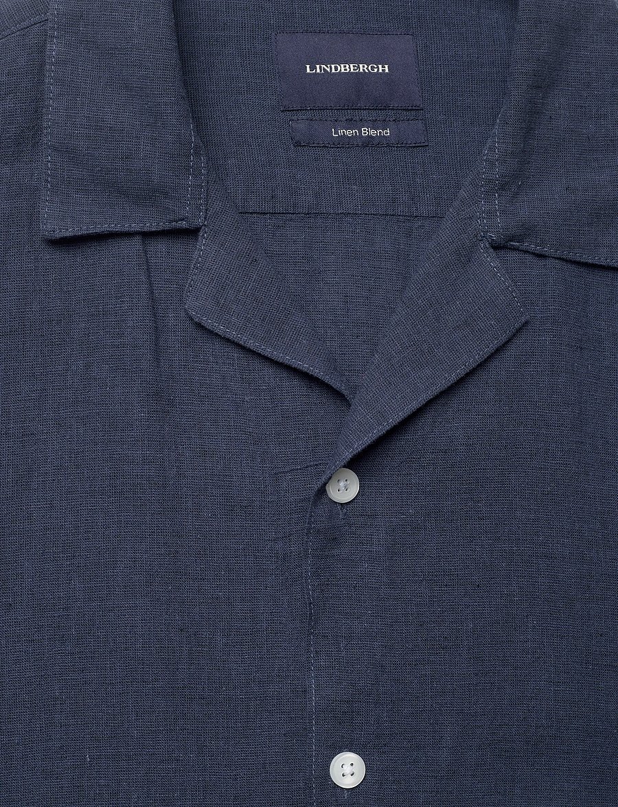 Lindbergh - Casual linen blend resort S/SCasual linen blend resort S/S - kortærmede skjorter - navy - 5
