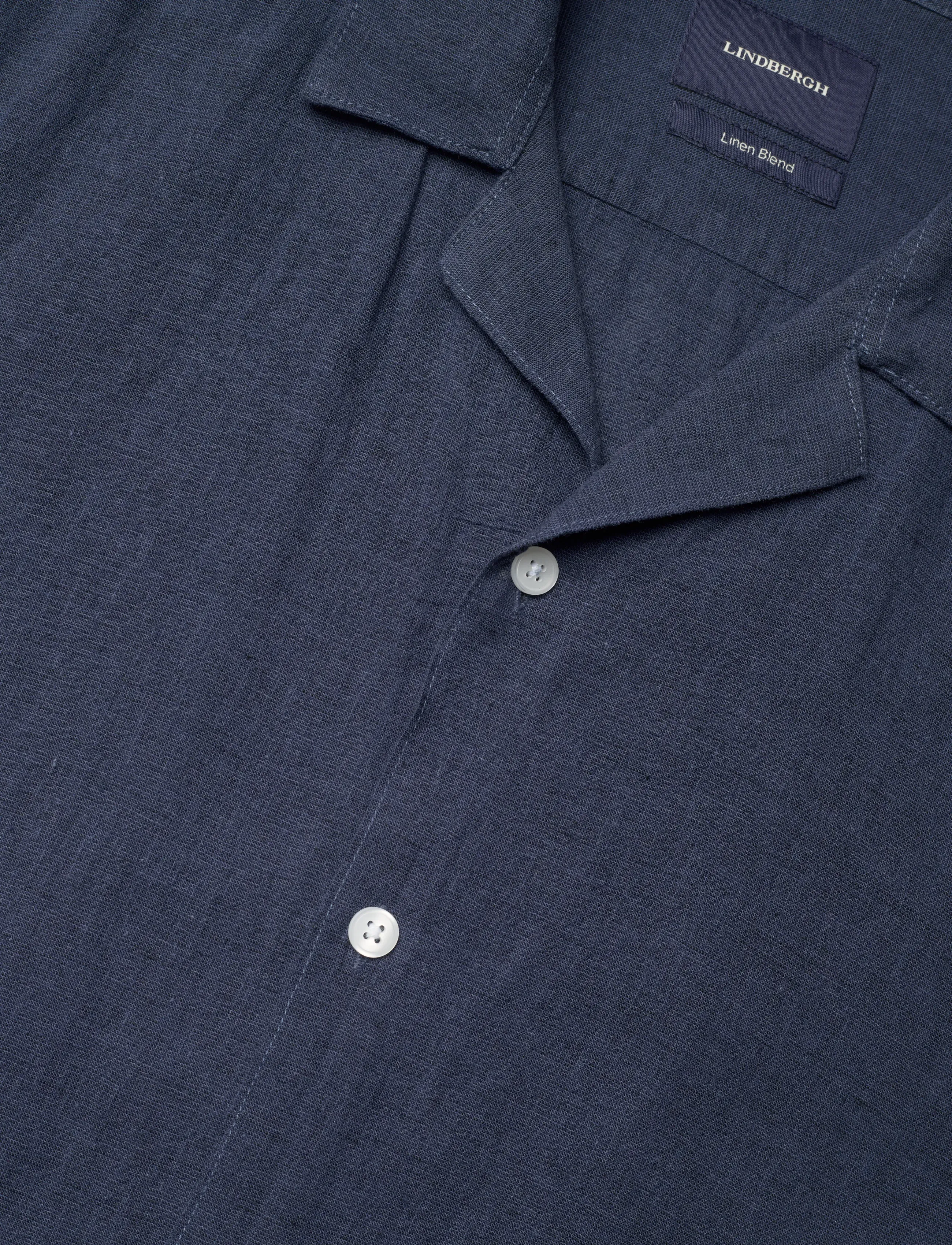 Lindbergh - Casual linen blend resort S/SCasual linen blend resort S/S - kurzarmhemden - navy - 3