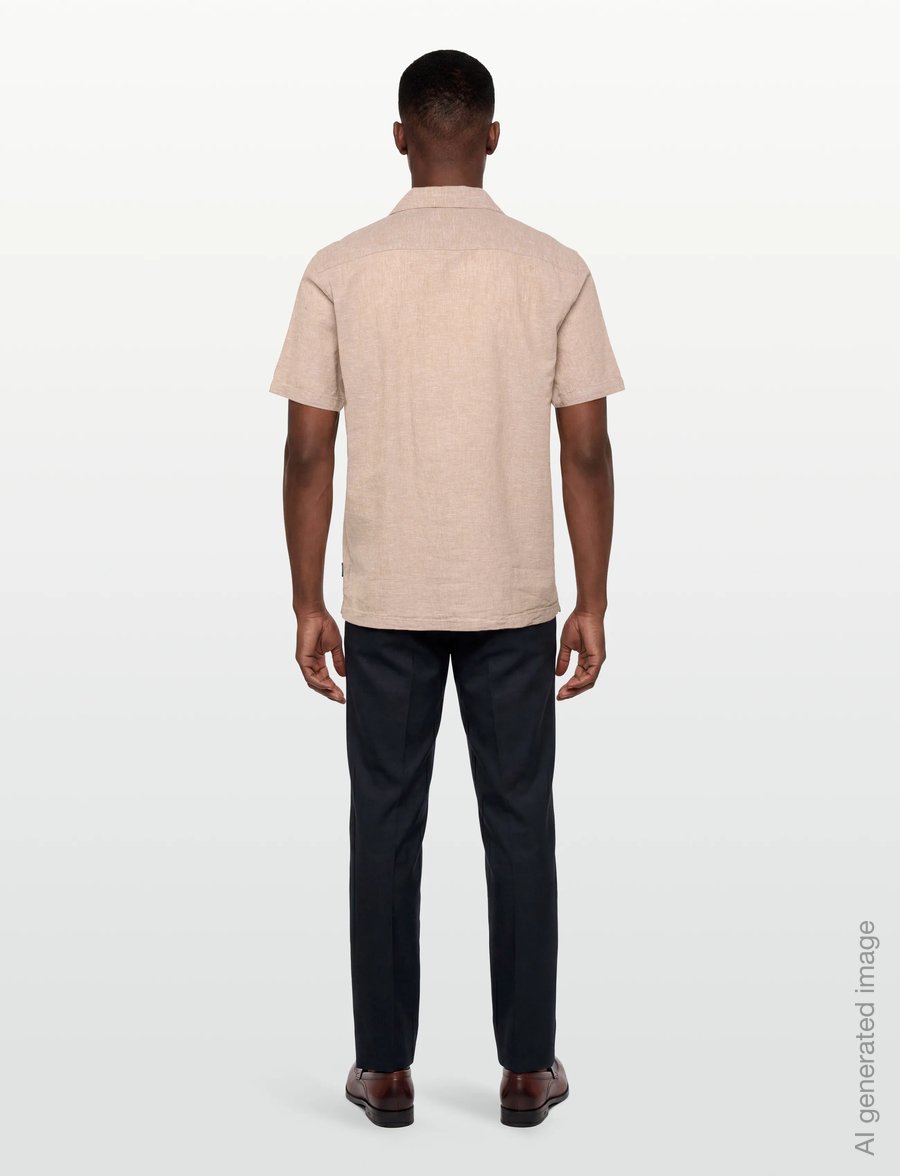 Lindbergh - Casual linen blend resort S/SCasual linen blend resort S/S - kurzarmhemden - sand - 4