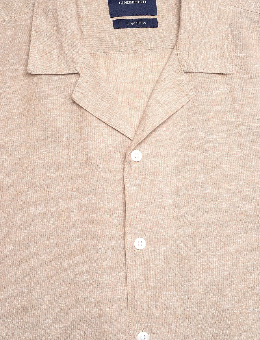 Lindbergh - Casual linen blend resort S/SCasual linen blend resort S/S - kurzarmhemden - sand - 5