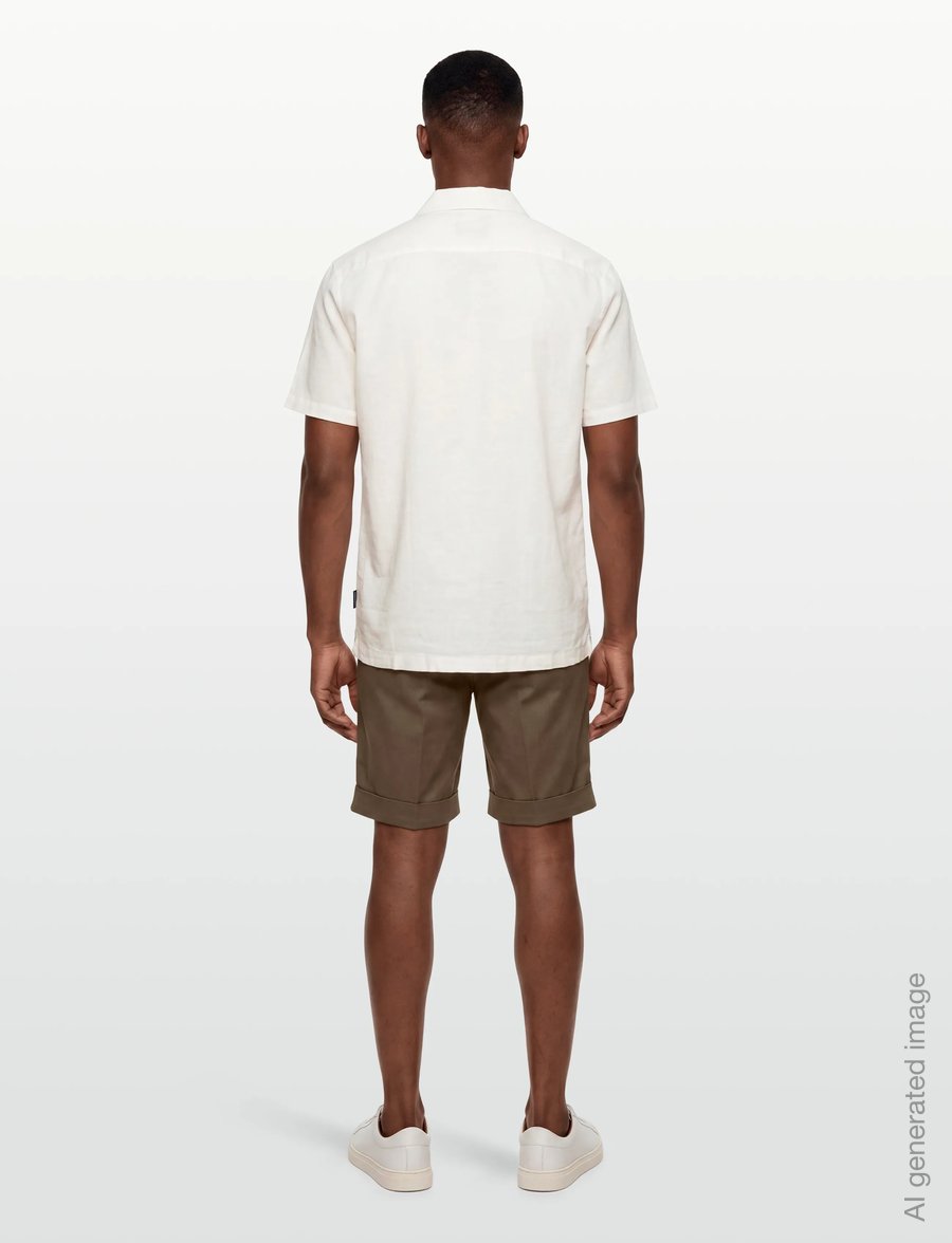 Lindbergh - Casual linen blend resort S/SCasual linen blend resort S/S - short-sleeved shirts - white - 4