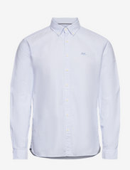 Lindbergh - Striped oxford shirt L/S - oxford-skjorter - light blue - 0