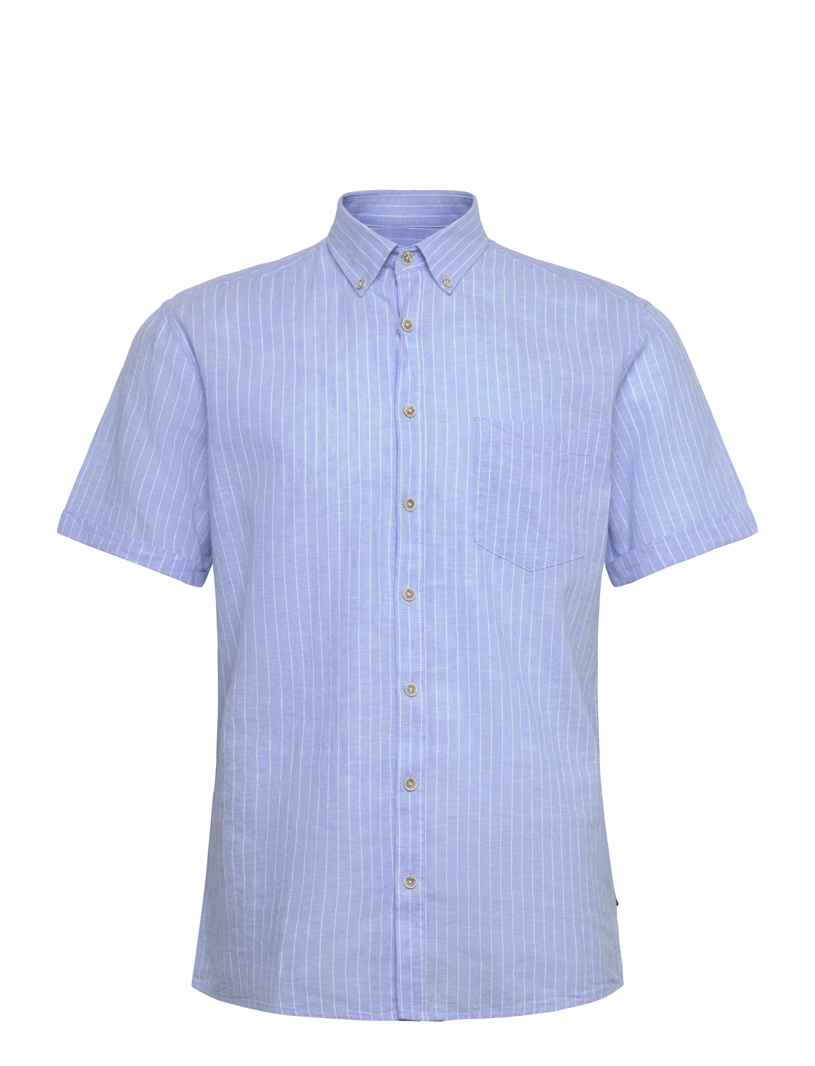 LINDBERGH Baumwolle/Linen Shirt S/Scotton/Linen Shirt S/S Blau - XL - Herren