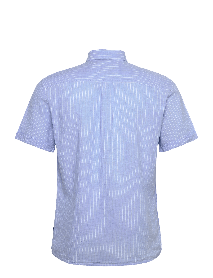 Lindbergh - Cotton/linen shirt S/SCotton/linen shirt S/S - stribede skjorter - lt blue - 1