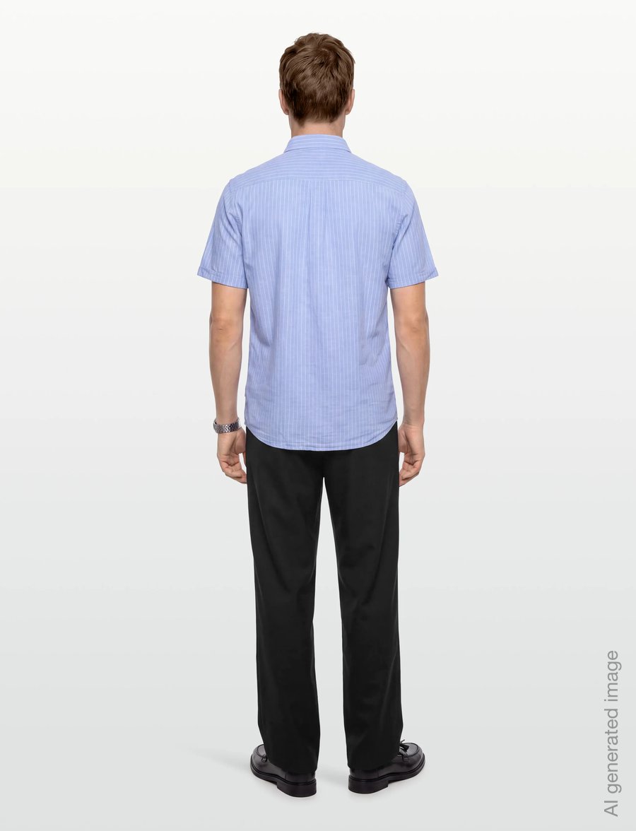 Lindbergh - Cotton/linen shirt S/SCotton/linen shirt S/S - gestreifte hemden - lt blue - 4