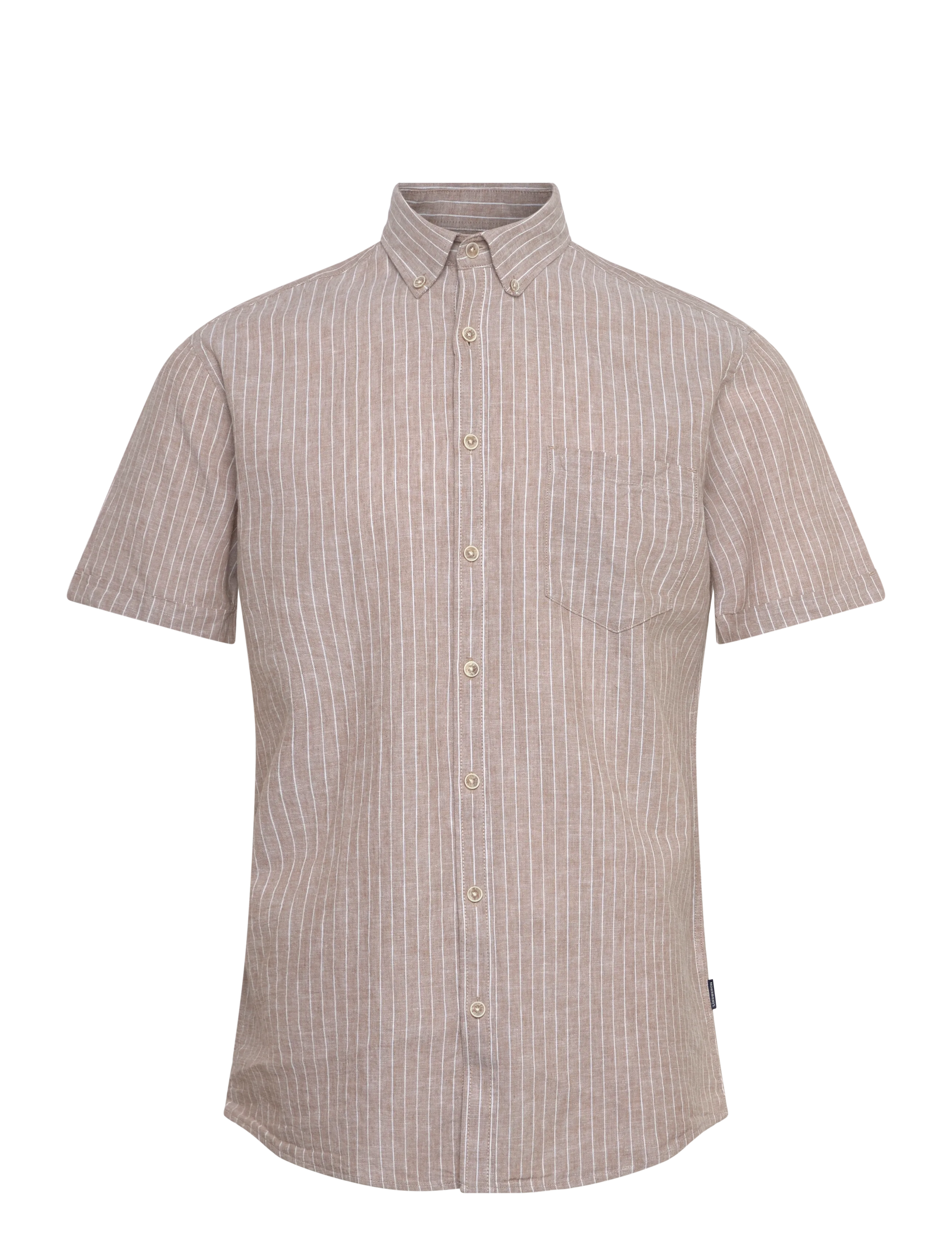 LINDBERGH Baumwolle/Linen Shirt S/Scotton/Linen Shirt S/S Beige - XXL - Herren