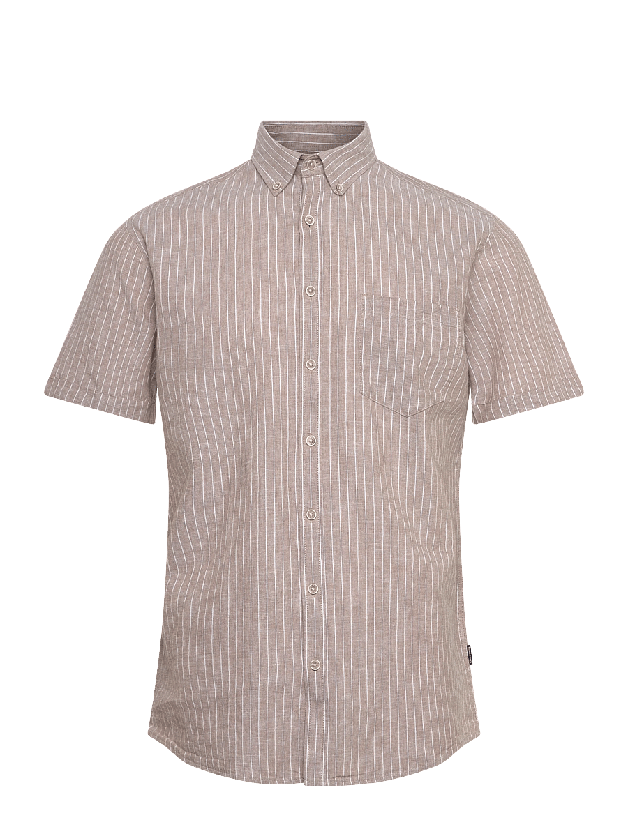 Lindbergh - Cotton/linen shirt S/SCotton/linen shirt S/S - gestreifte hemden - mid sand - 0