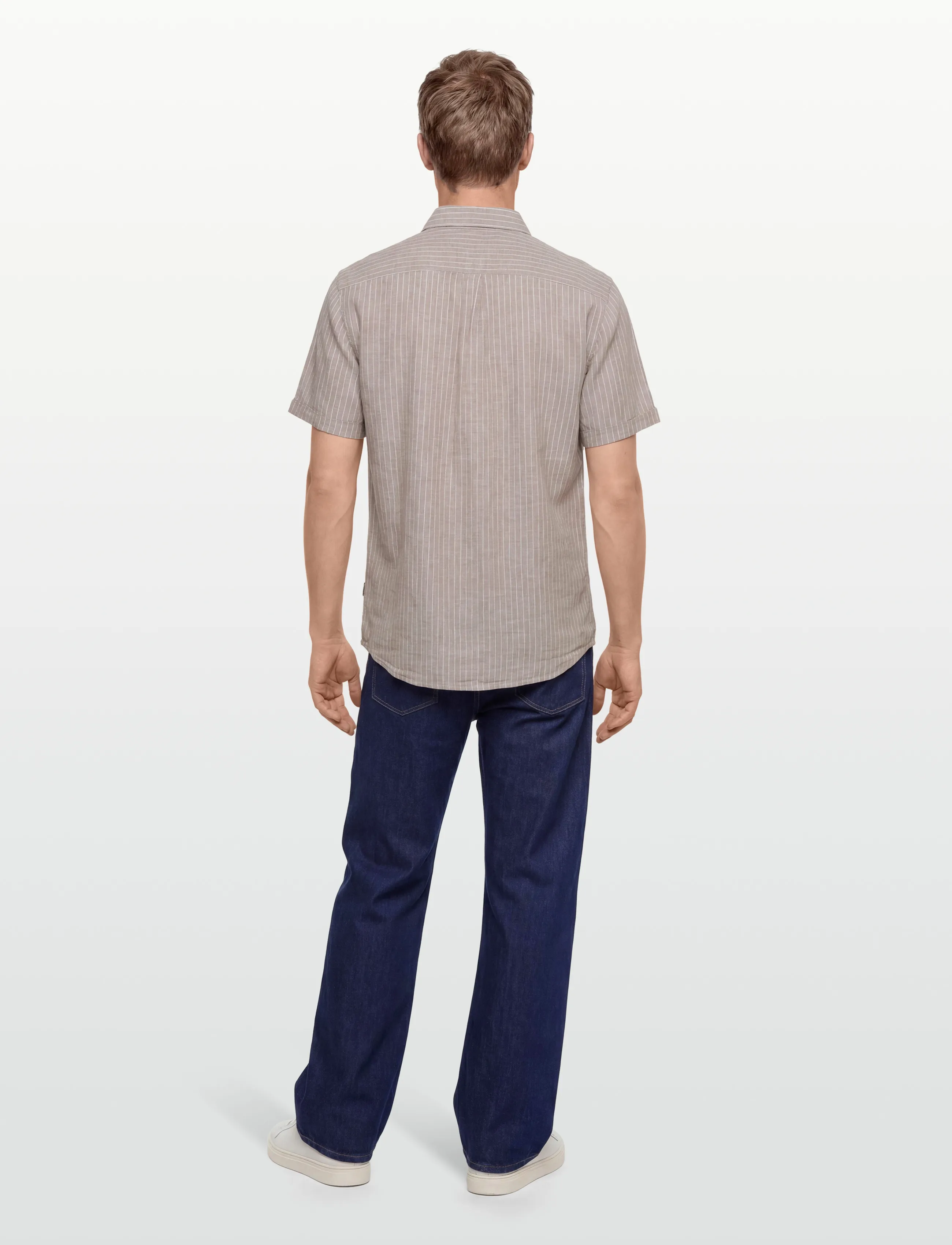 Lindbergh - Cotton/linen shirt S/SCotton/linen shirt S/S - gestreifte hemden - mid sand - 4