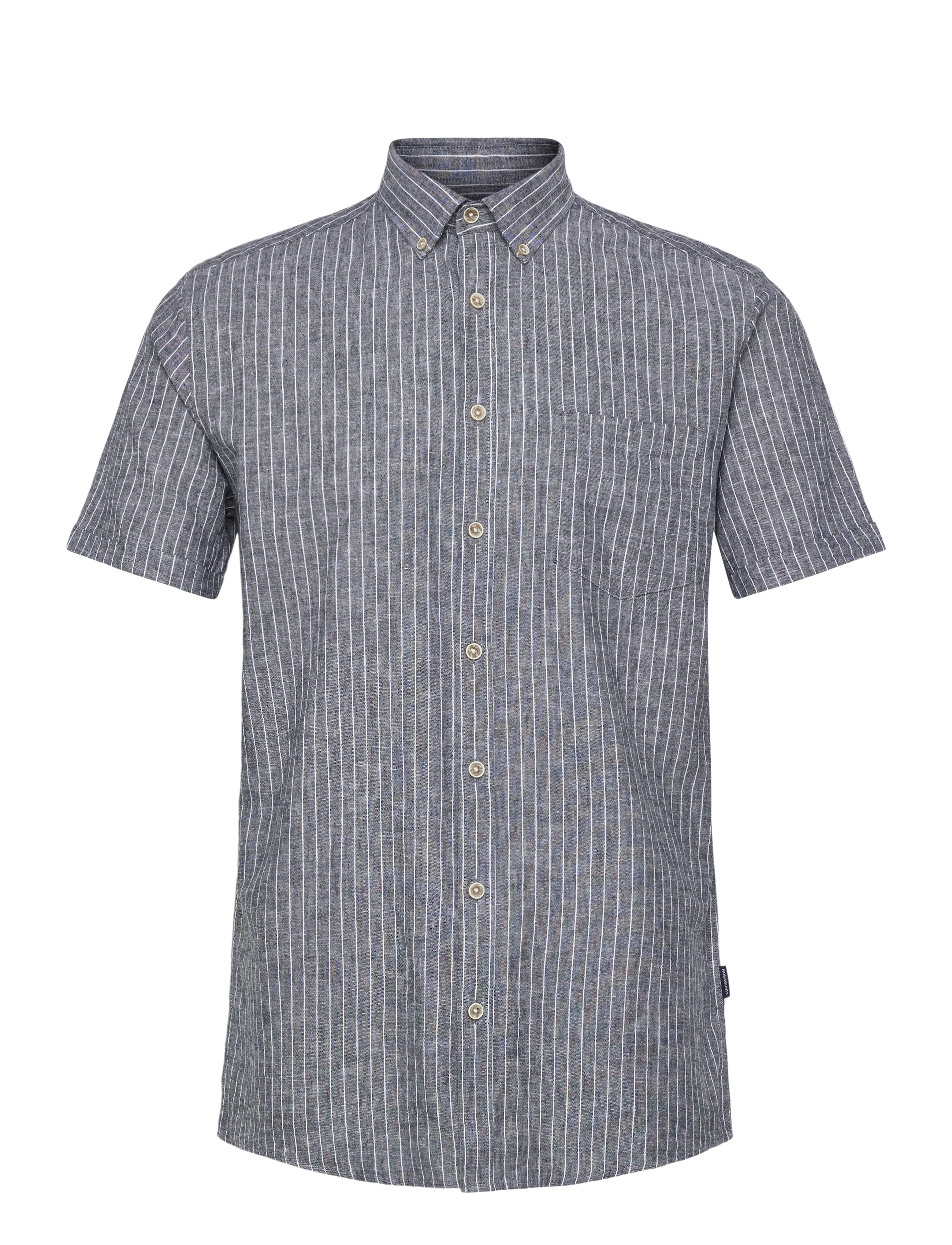 LINDBERGH Baumwolle/Linen Shirt S/Scotton/Linen Shirt S/S Blau - M - Herren