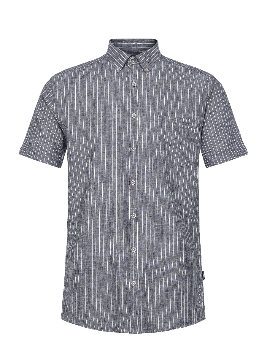 Lindbergh - Cotton/linen shirt S/SCotton/linen shirt S/S - chemises à rayures - navy - 0