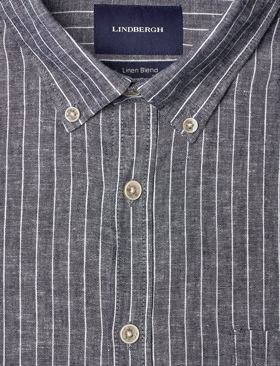 Lindbergh - Cotton/linen shirt S/SCotton/linen shirt S/S - chemises à rayures - navy - 2