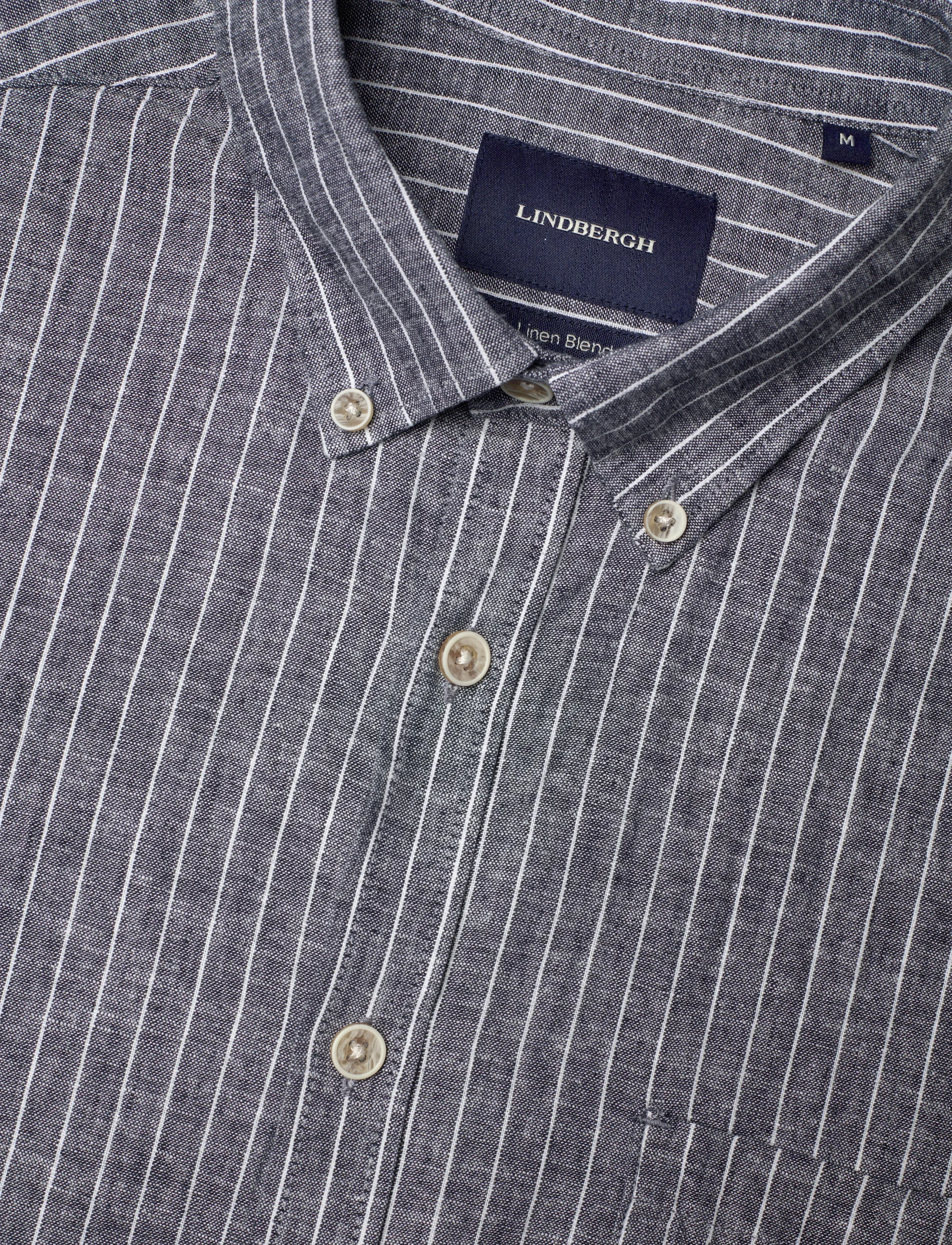 Lindbergh - Cotton/linen shirt S/SCotton/linen shirt S/S - chemises à rayures - navy - 3
