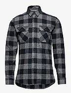 Flannel checked shirt L/S - BLACK