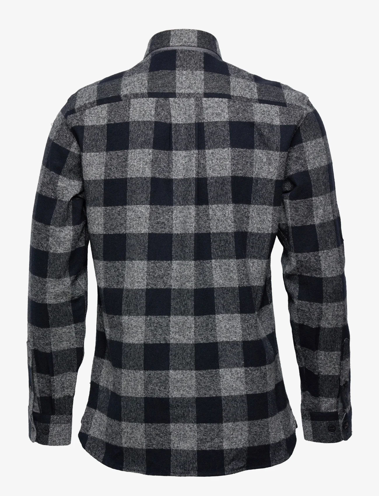 Lindbergh - Flannel checked shirt L/S - rutiga skjortor - black - 1