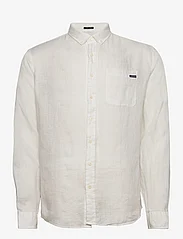 Lindbergh - Pure linen L/S shirt - pellavakauluspaidat - white - 0