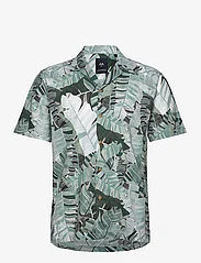 Lindbergh - Pure linen resort S/S shirt - linen shirts - army - 0