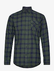 Lindbergh - Checked twill shirt L/S - avslappede skjorter - navy mel - 0
