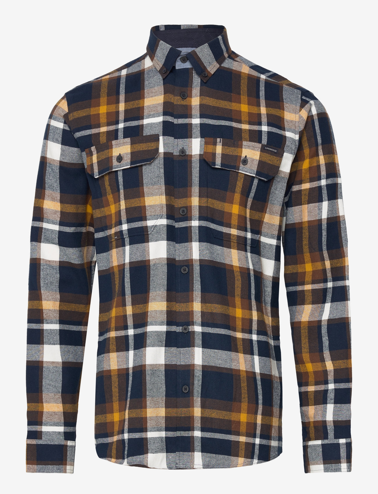 Lindbergh - Checked twill shirt L/S - brown - 2