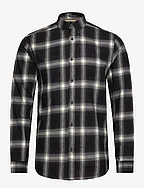 Brushed checked shirt L/S - BLACK