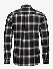 Lindbergh - Brushed checked shirt L/S - ternede skjorter - black - 1