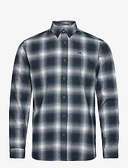 Lindbergh - Brushed checked shirt L/S - rutiga skjortor - blue - 0