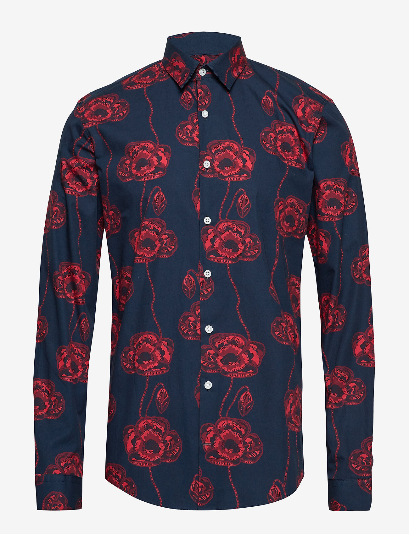 Lindbergh - Flower snake print shirt L/S - dark blue - 0