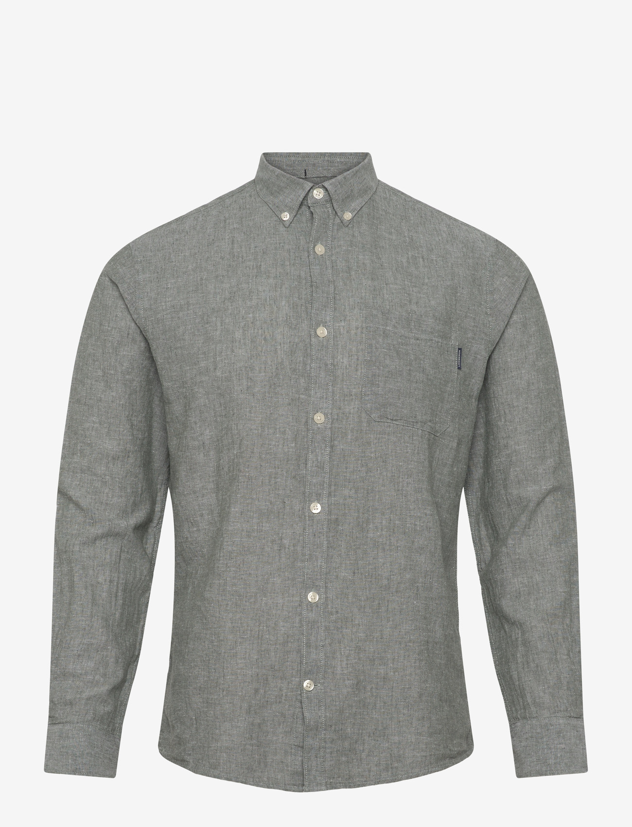 Lindbergh - Cotton/linen shirt L/S - linneskjortor - army - 1