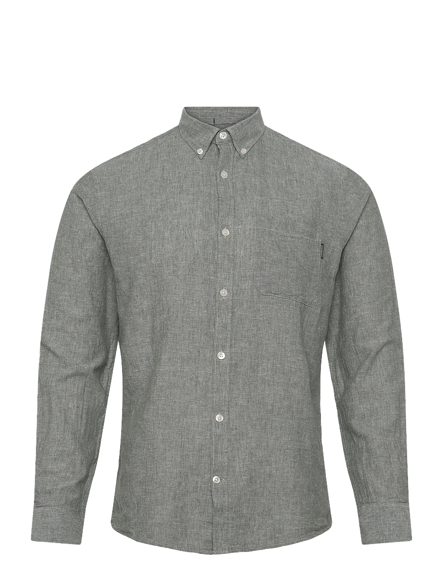 Lindbergh - Cotton/linen shirt L/S - linased särgid - army - 1