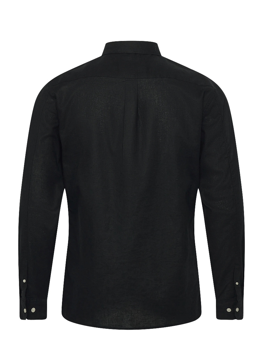 Lindbergh - Cotton/linen shirt L/S - chemises de lin - black - 2