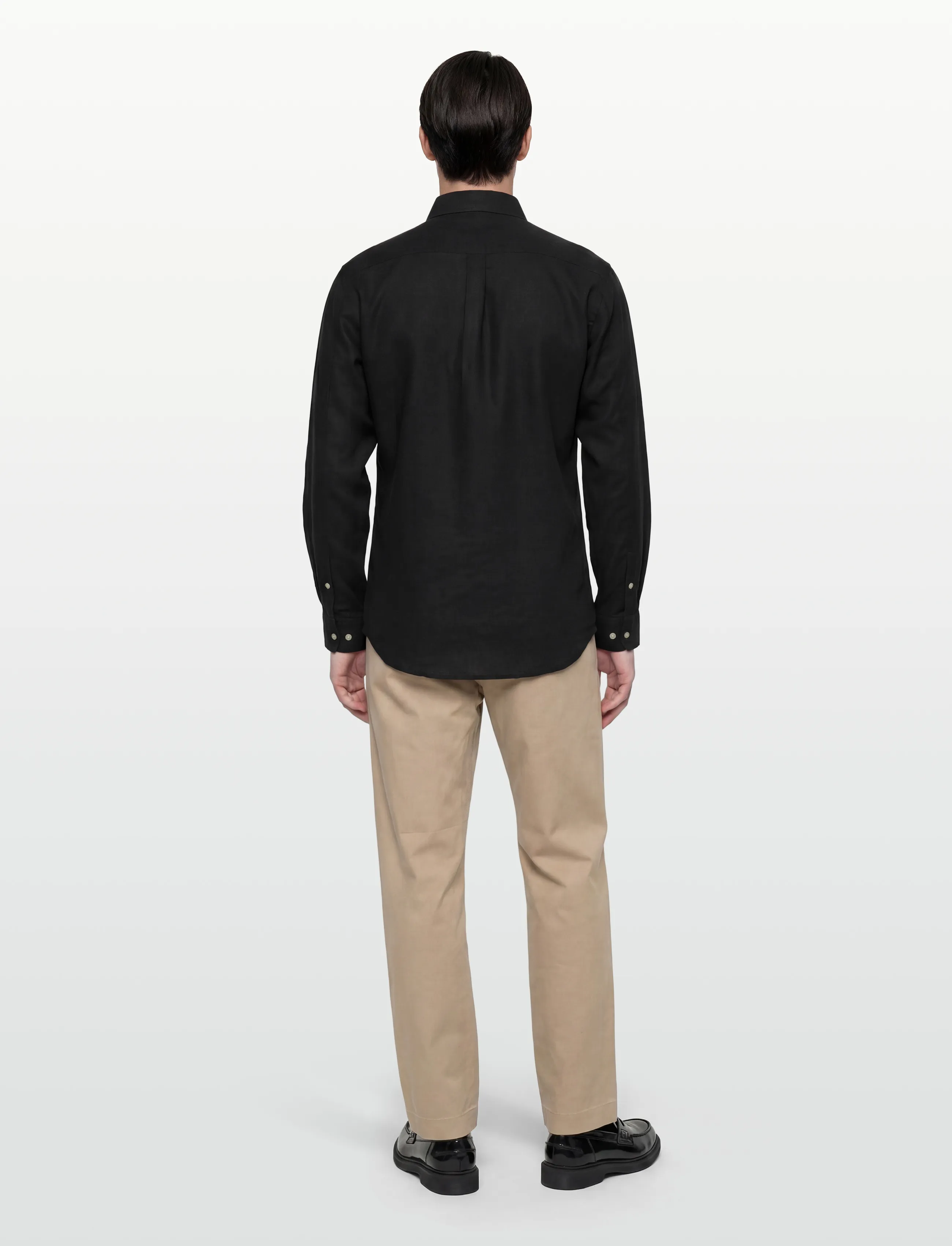 Lindbergh - Cotton/linen shirt L/S - hørskjorter - black - 4
