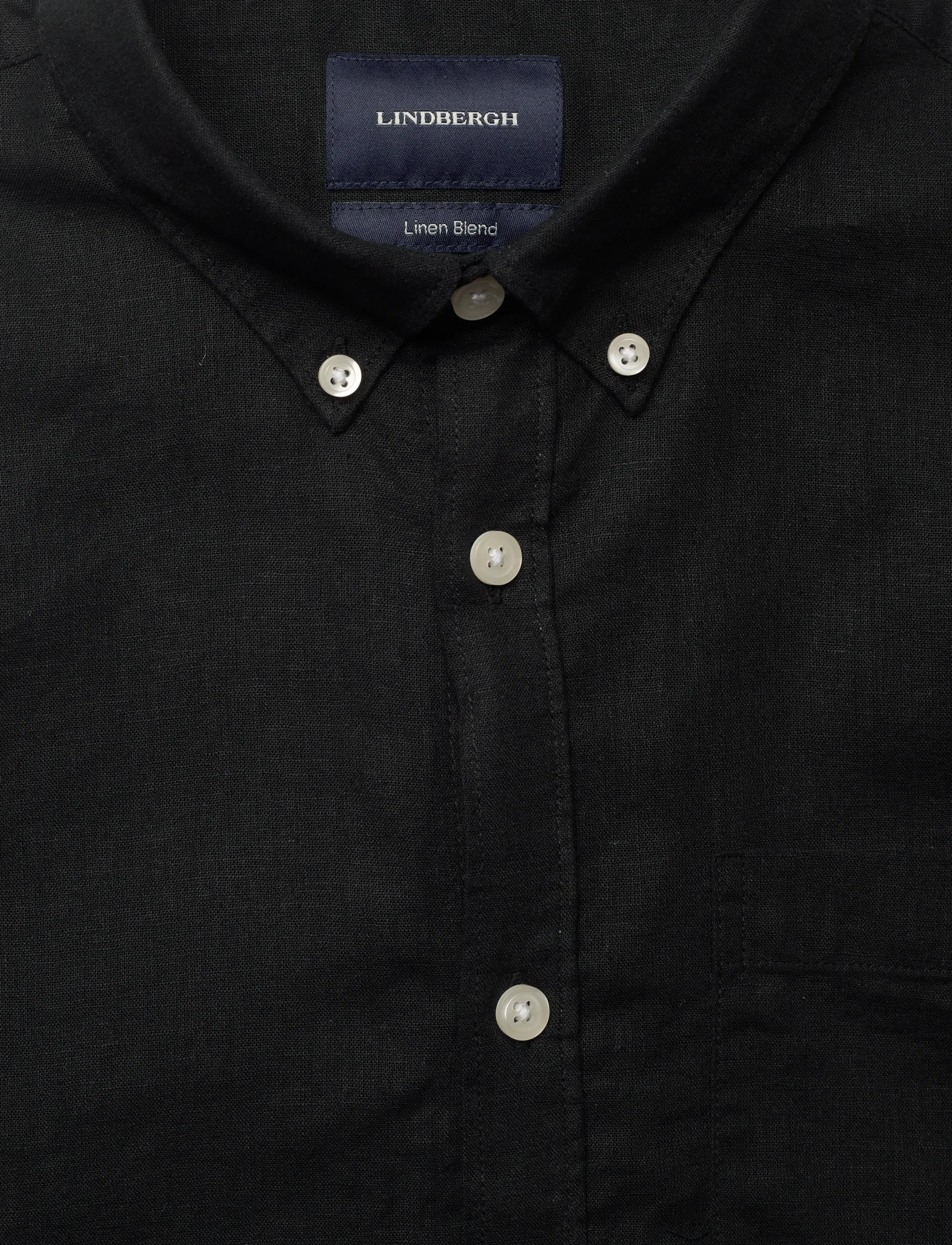 Lindbergh - Cotton/linen shirt L/S - hørskjorter - black - 5