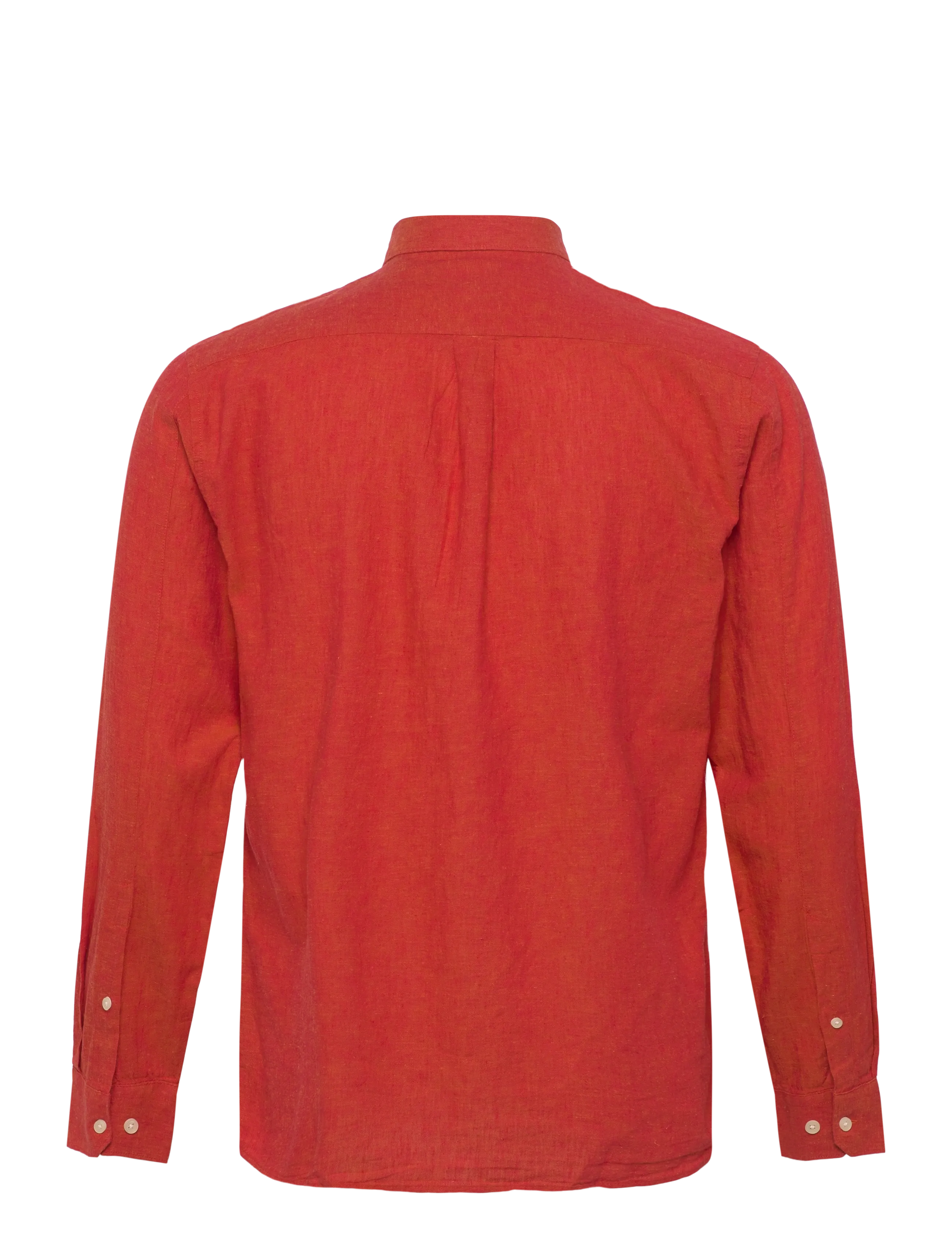 Lindbergh - Cotton/linen shirt L/S - hørskjorter - coral orange - 2